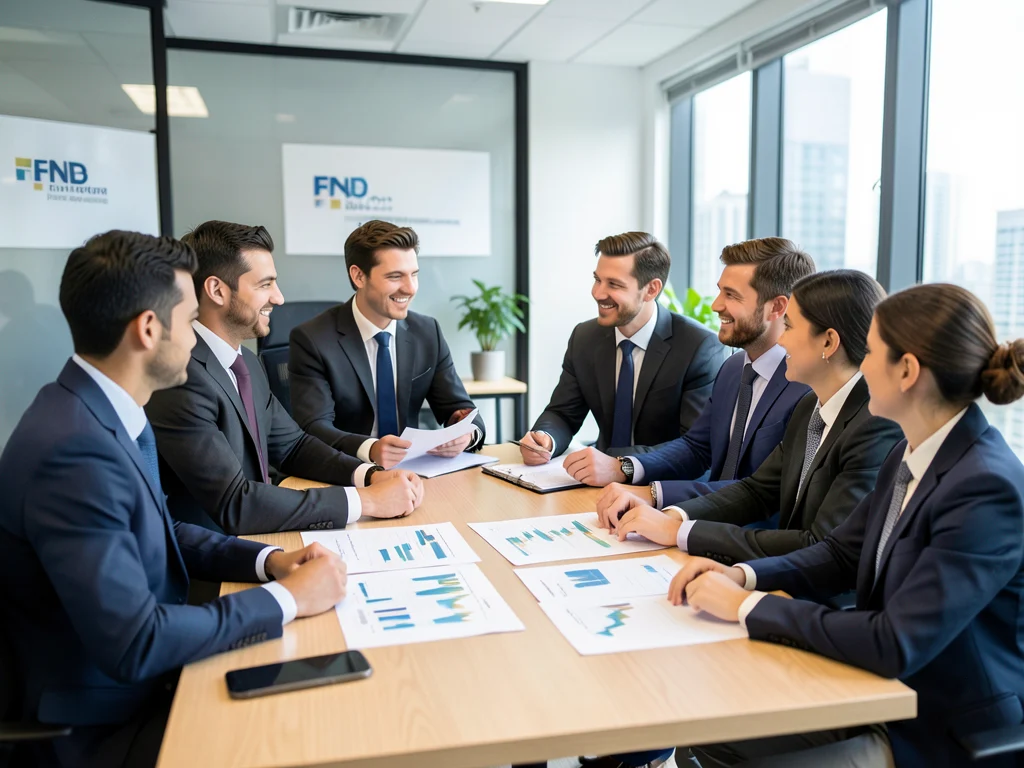 Graduates engaging in a financial strategy discussion during the FNB Private Banking and Advisory Graduate Academy Programme.