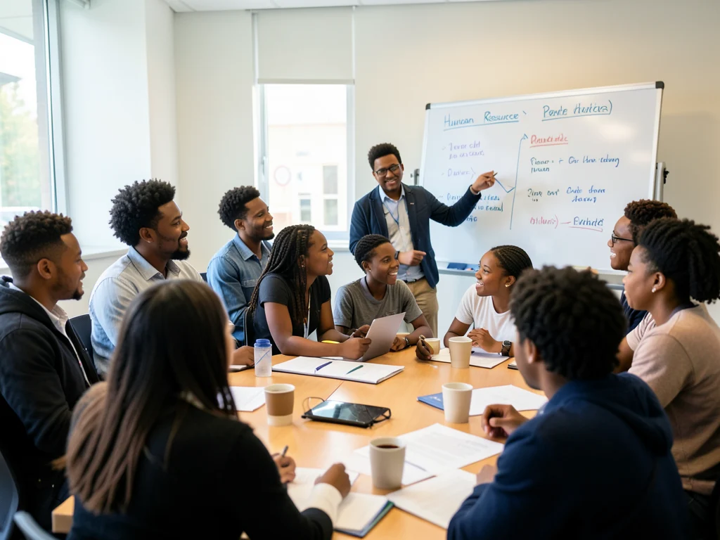 Unemployed graduates participating in a human resources development workshop.