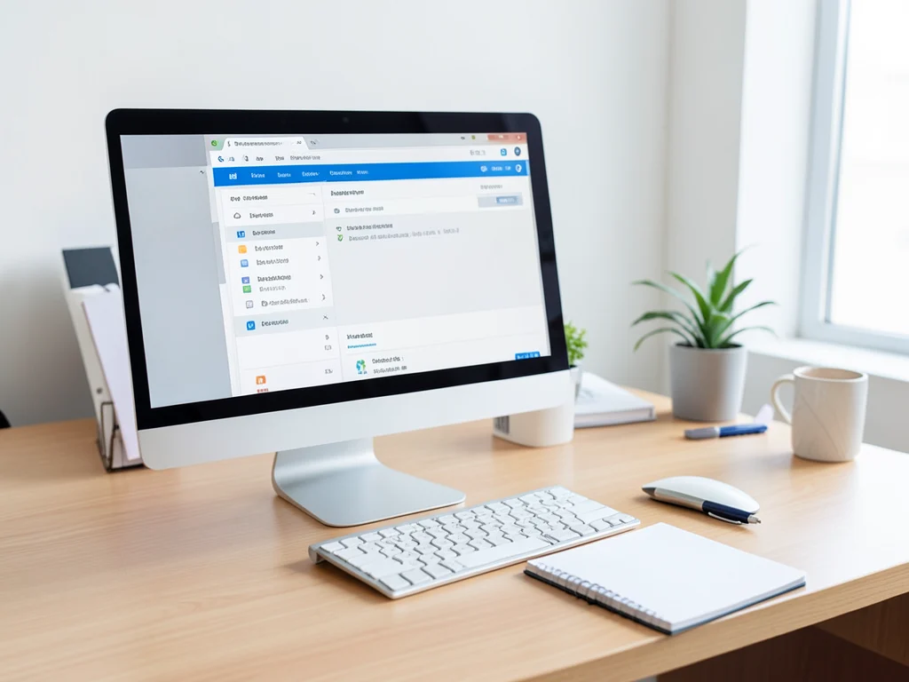 An organized workspace representing HR administration tasks.