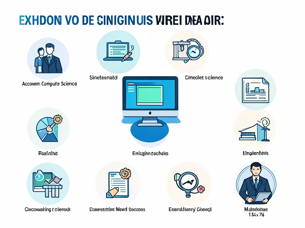 Icons representing diverse fields of study accepted for the PSG Graduate Programme.