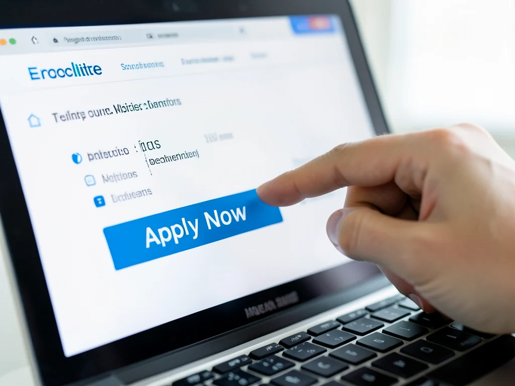 A hand clicking the 'Apply Now' button on the PSG recruitment portal, symbolizing the start of the application process.