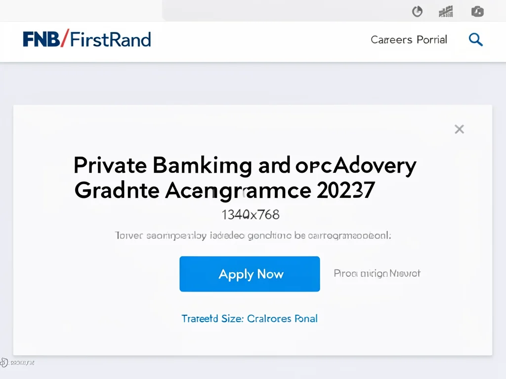 Screenshot of the online application portal for the FNB Graduate Academy Programme.