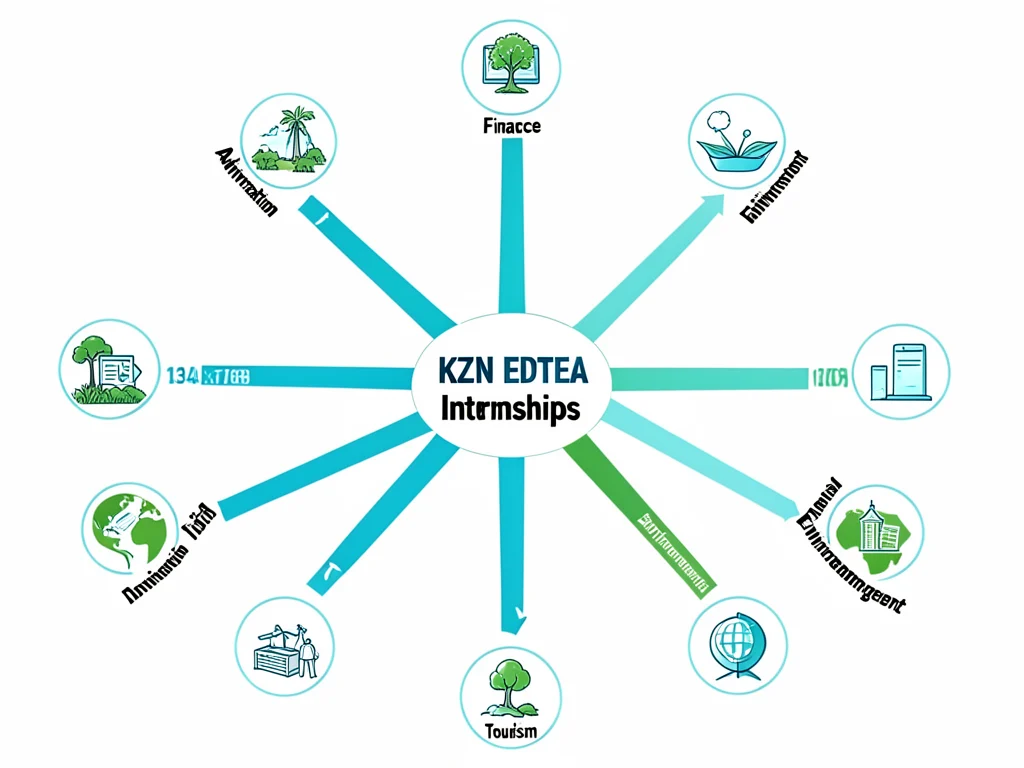 Infographic showing diverse internship opportunities within KZN EDTEA.