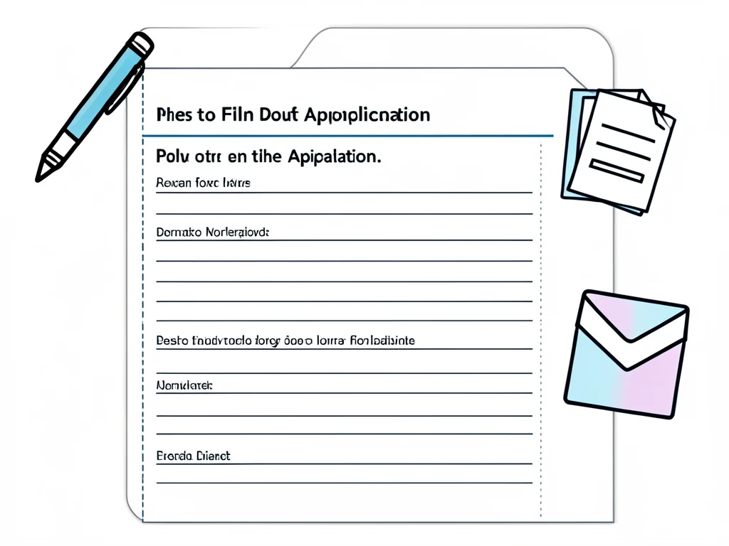 Visual guide for filling out an application form.