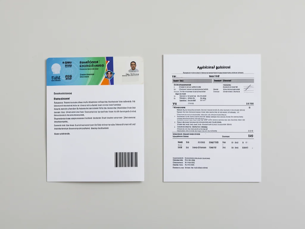 Essential application documents including ID, CV, and academic transcript laid out neatly.