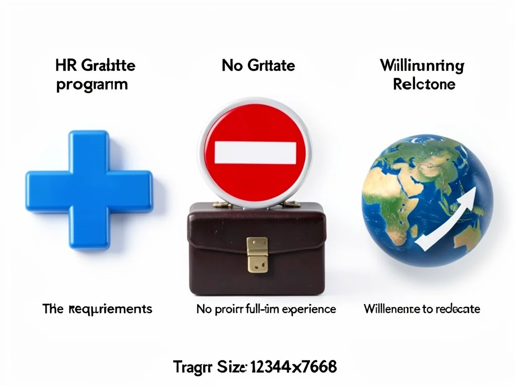Icons symbolizing the essential requirements for the HR Graduate Programme.