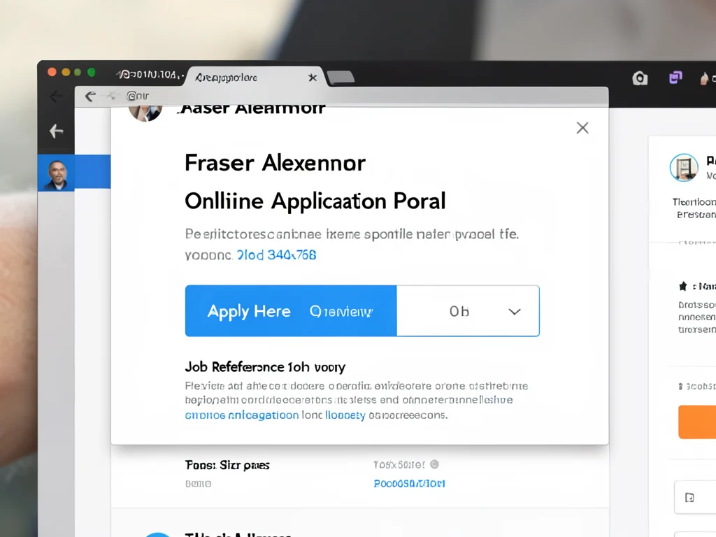 Screenshot of the Fraser Alexander online application portal for the HR Graduate Programme.