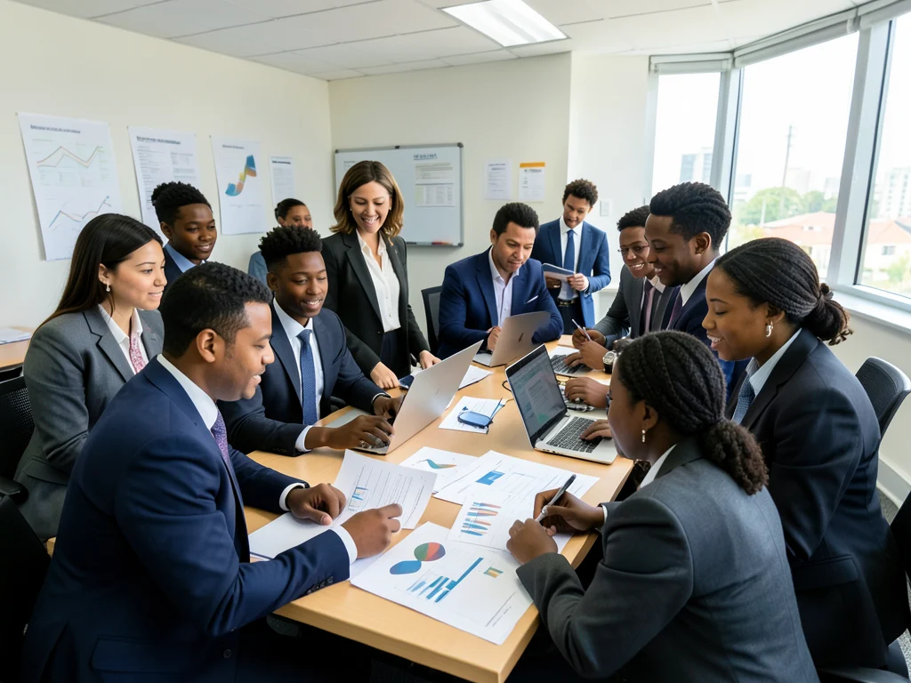 Young graduates participating in a professional development workshop.