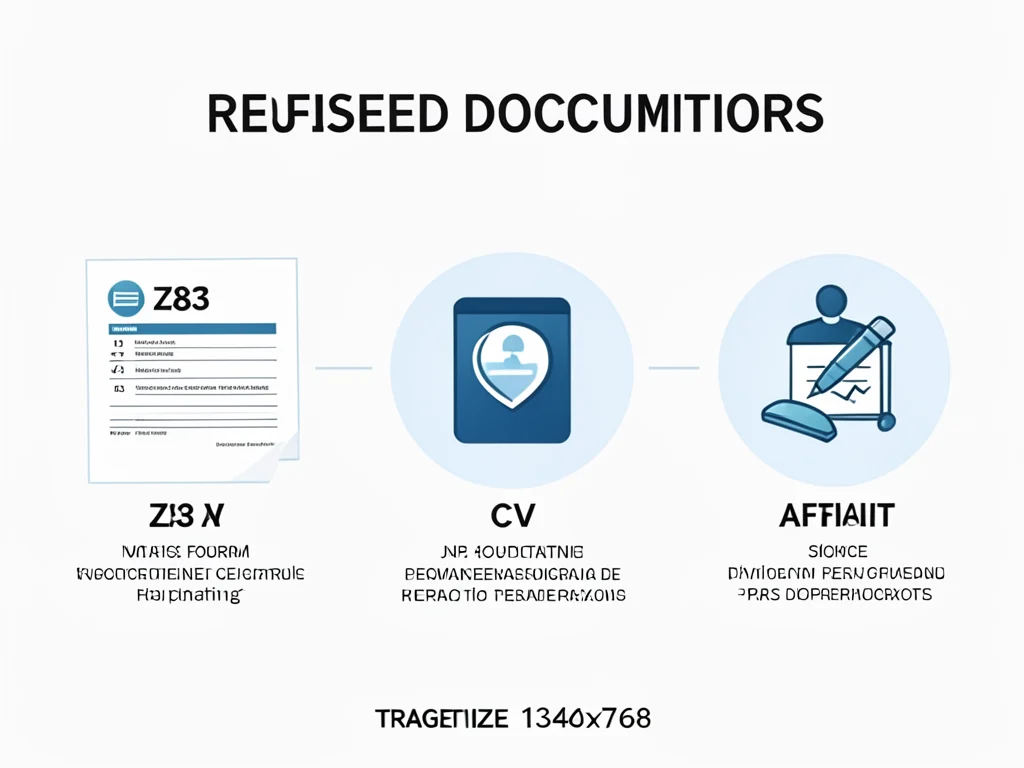 Infographic showing required documents for the internship application.