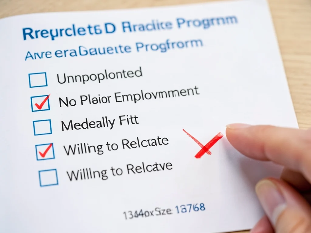 Checklist highlighting the eligibility criteria for the HR graduate program.