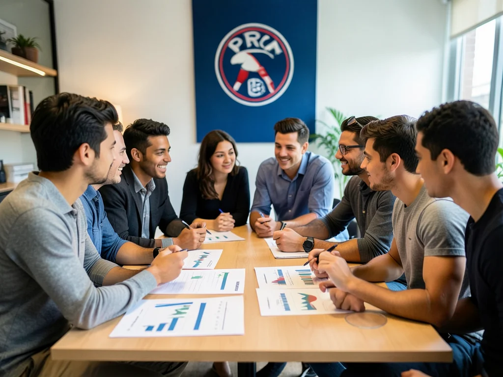 Young professionals collaborating on financial projects.