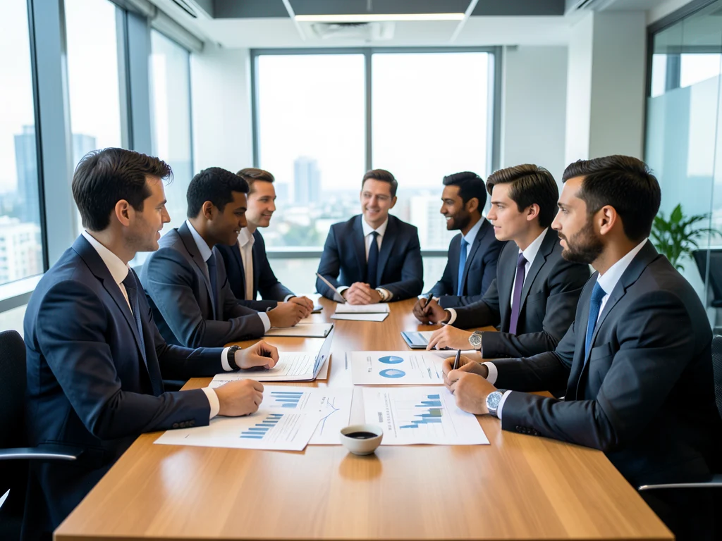 Graduates in a professional setting learning about wealth management and financial planning.