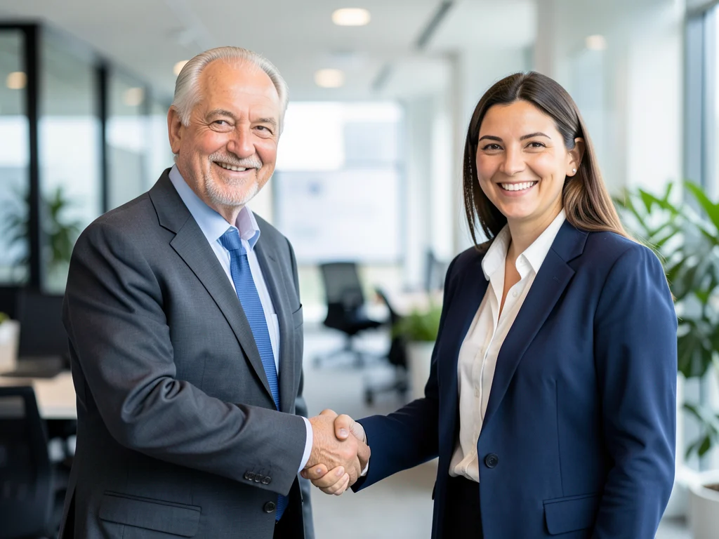 A handshake symbolizing the potential for permanent employment after successful program completion.