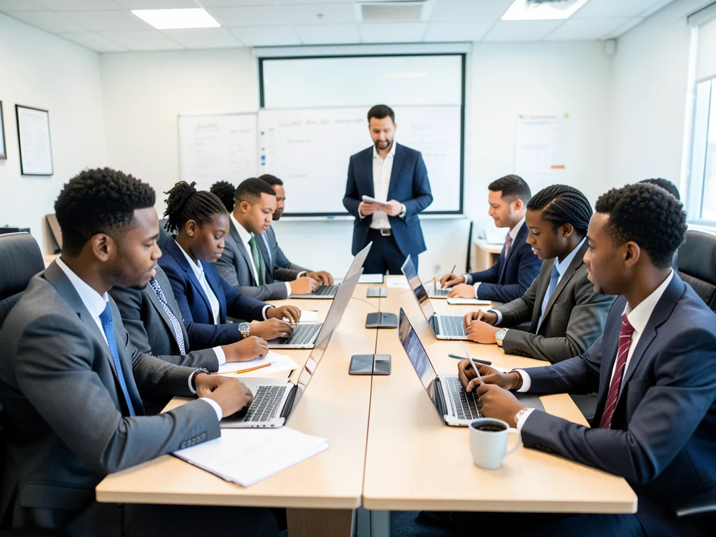 Unemployed graduates participating in a professional development training session.