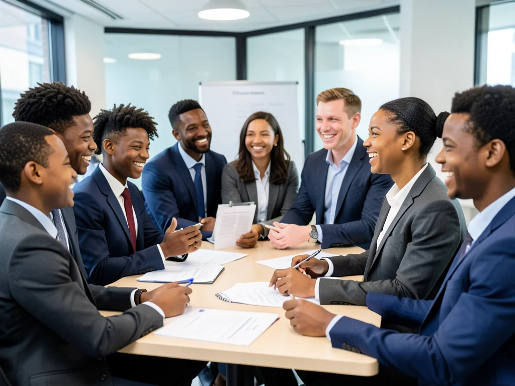 South African graduates participating in an HR training session.