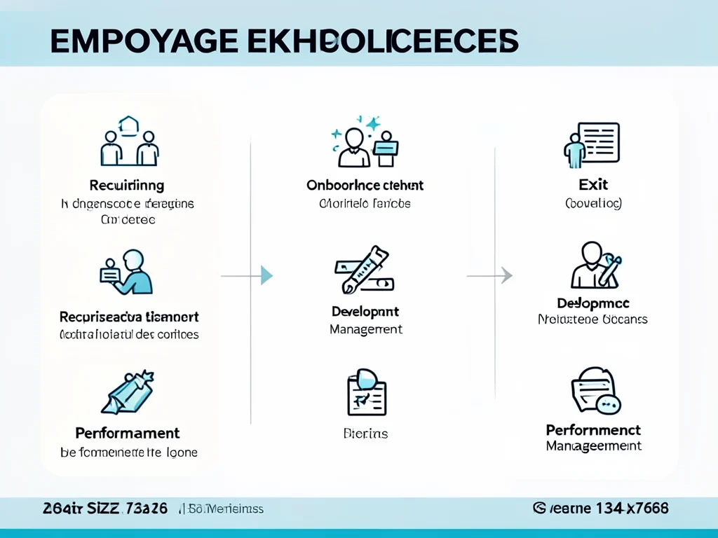 Visual representation of the employee lifecycle stages.