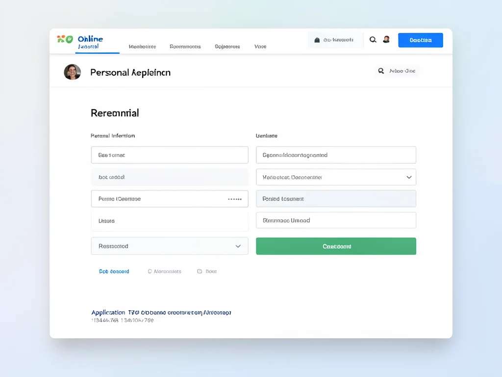 Online job application portal interface.