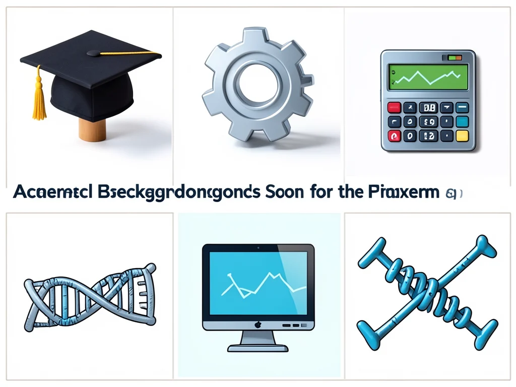 Icons representing diverse fields of study relevant to the graduate program.