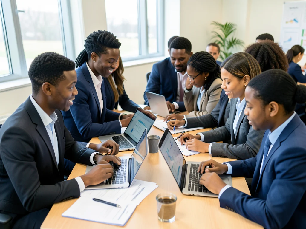 Young graduates participating in a professional development workshop.