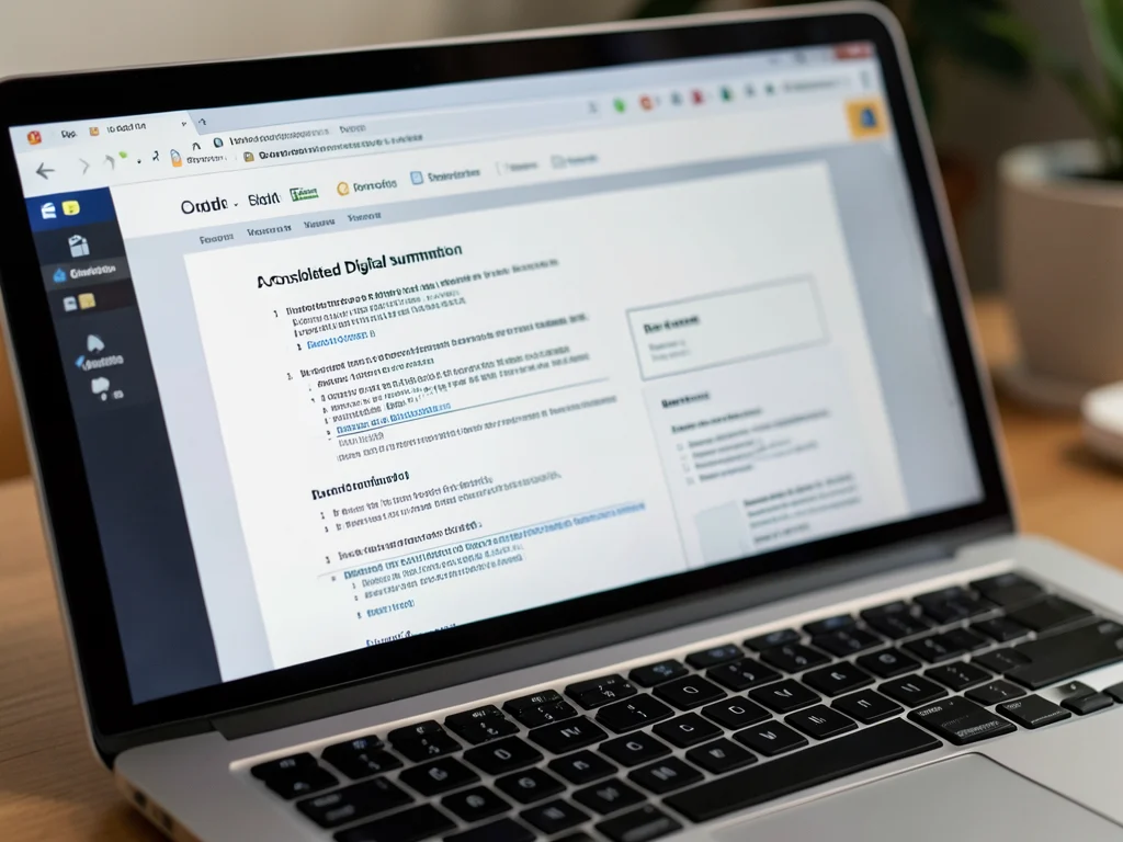Laptop screen showing a single PDF document for internship application.