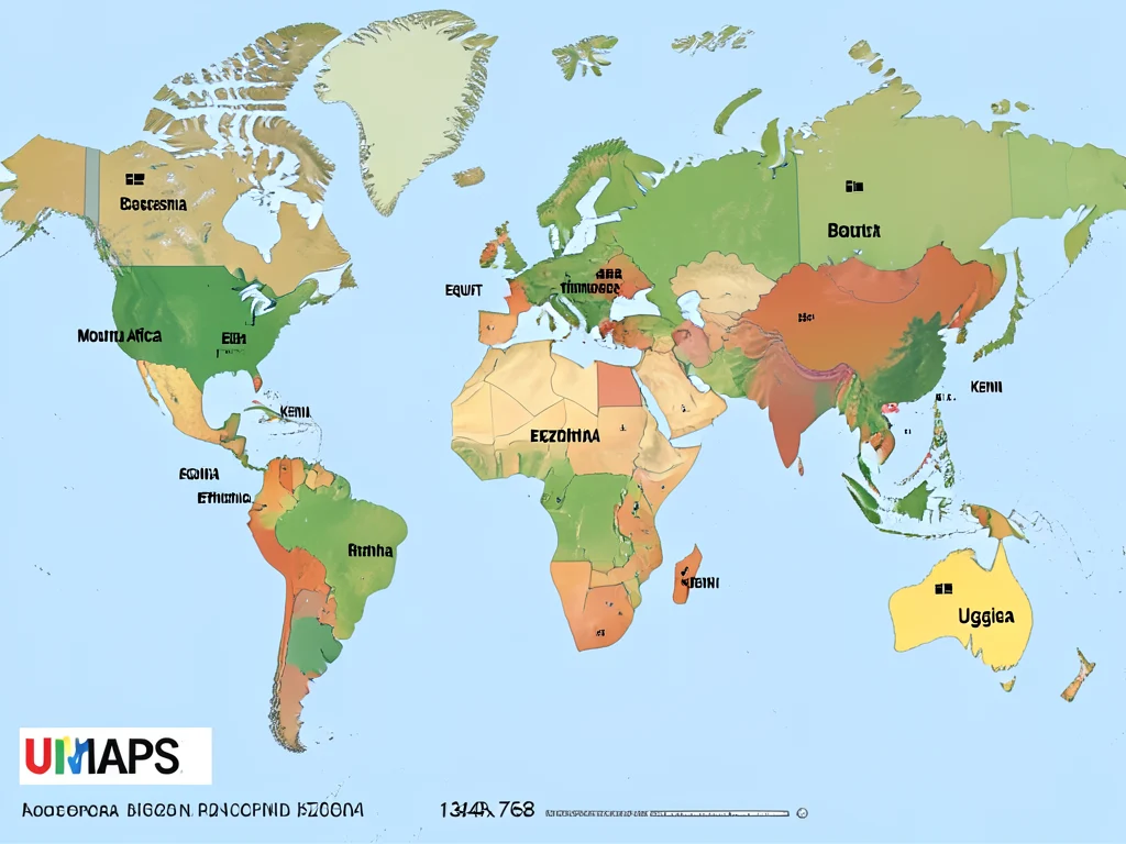 Map of Africa showing the participating countries in the UMAPS program.