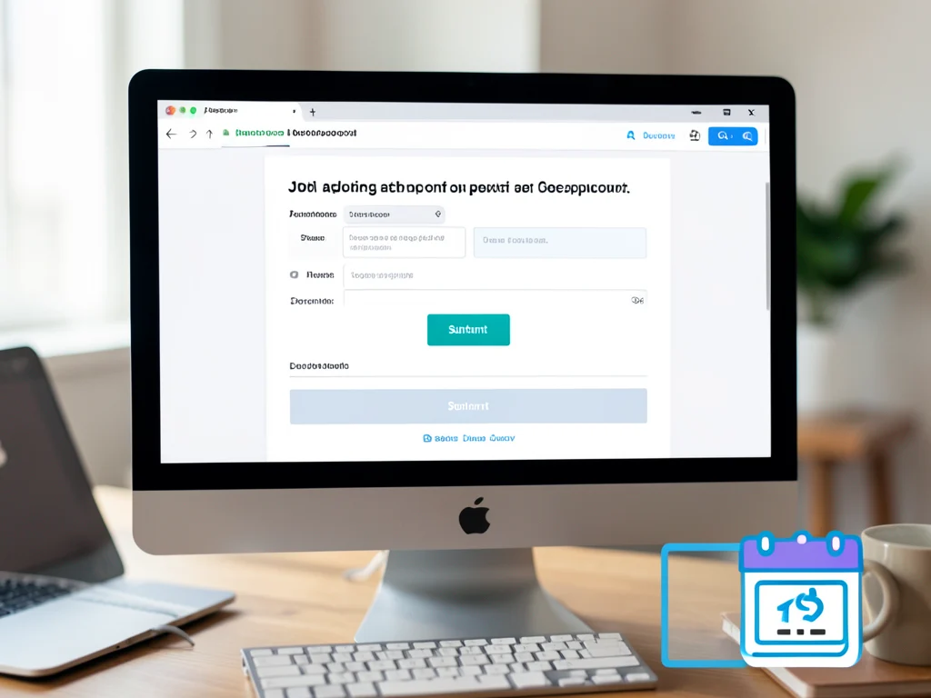 Online application process for the financial management internship.