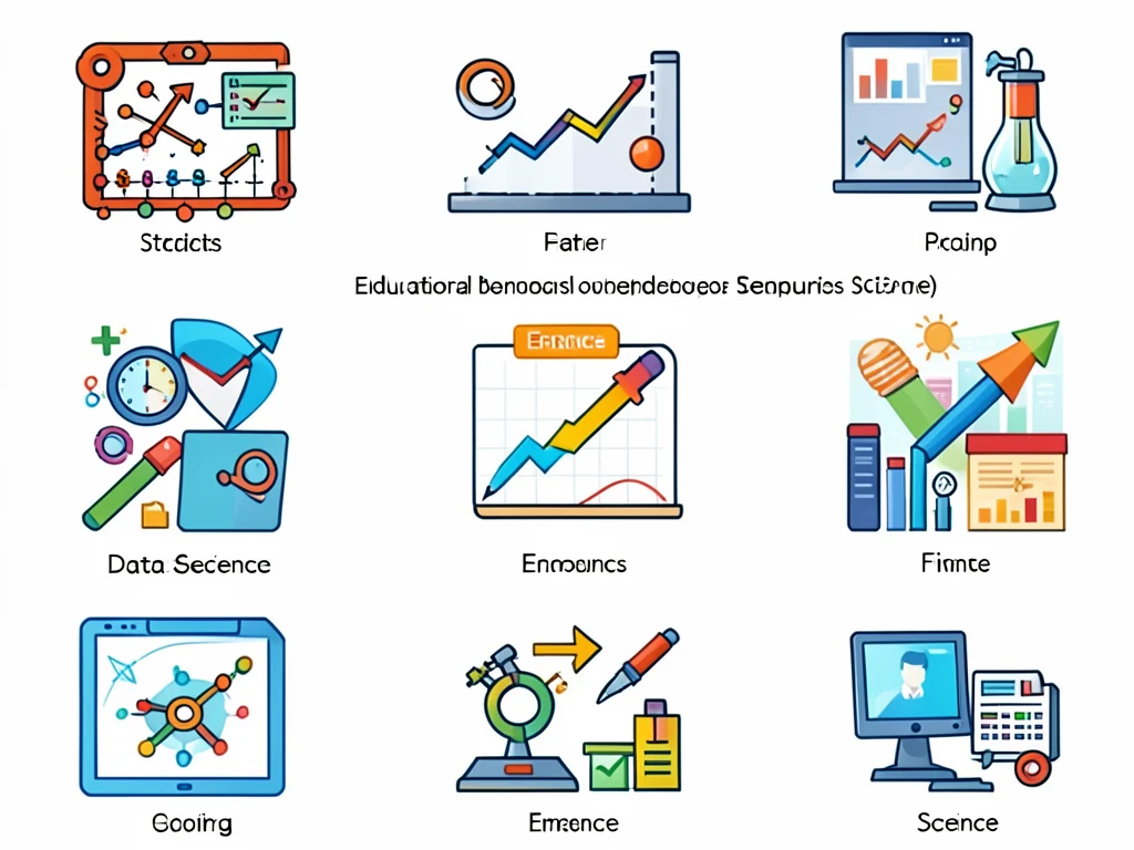 Icons representing various academic fields relevant to the graduate program.