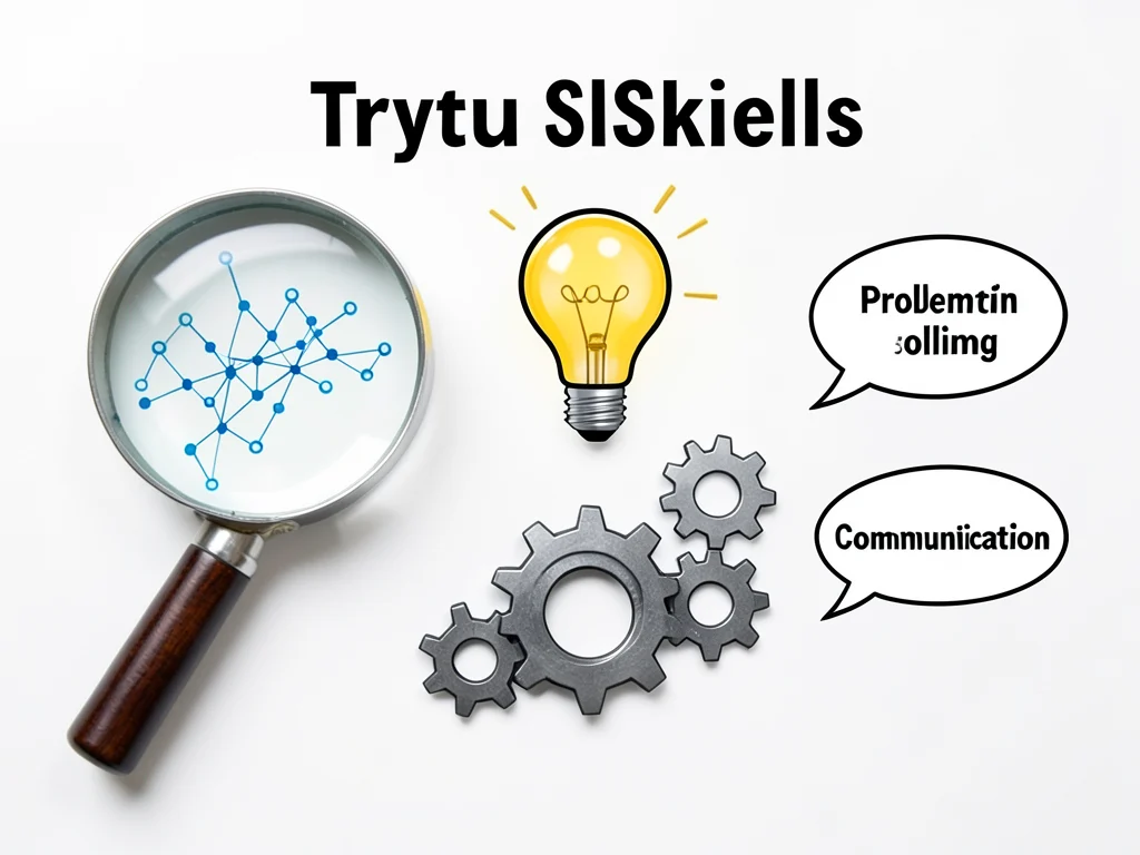 Infographic highlighting essential skills like analytical thinking, problem-solving, teamwork, and communication.