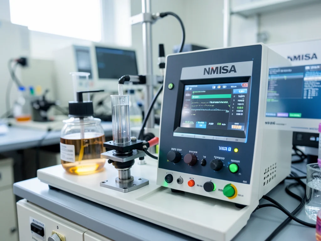 Scientific equipment for radioactivity measurement in a laboratory.