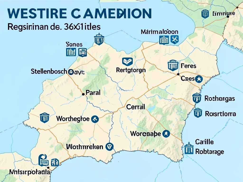 Map showing locations for hand-delivered applications in the Cape Winelands District.