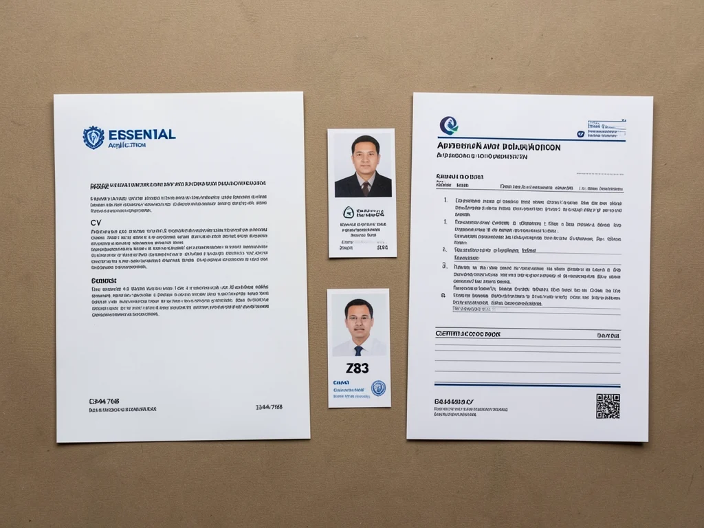 Collection of required documents for internship application.