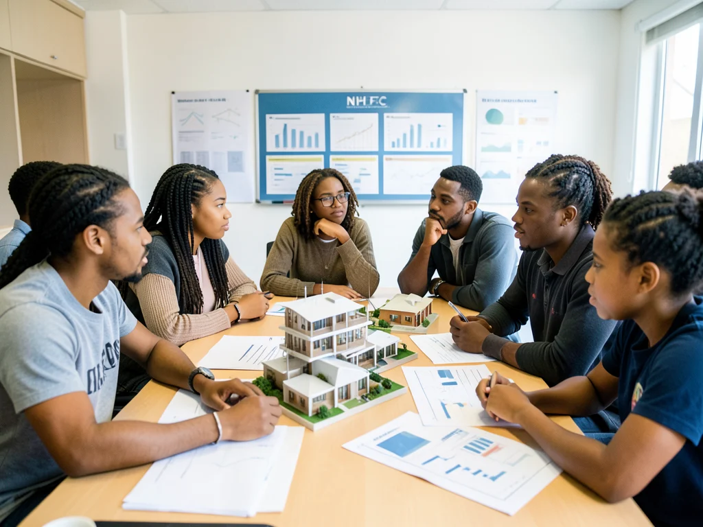 South African students studying housing and finance.
